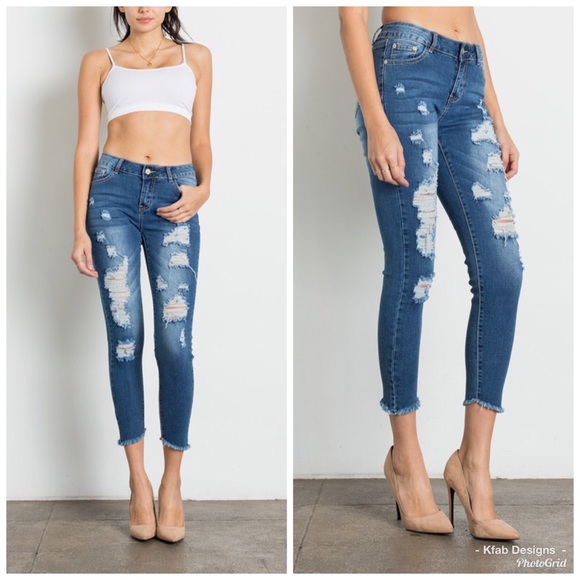 🥰SALE!! ! 💕Stretchy Ripped Skinny Jeans! - Picture 2 of 7